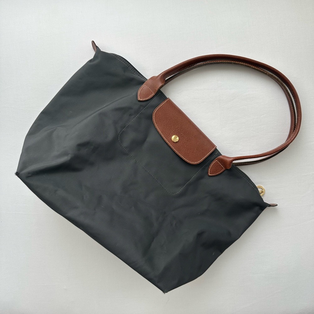 Longchamp Black and Brown Tote Bag